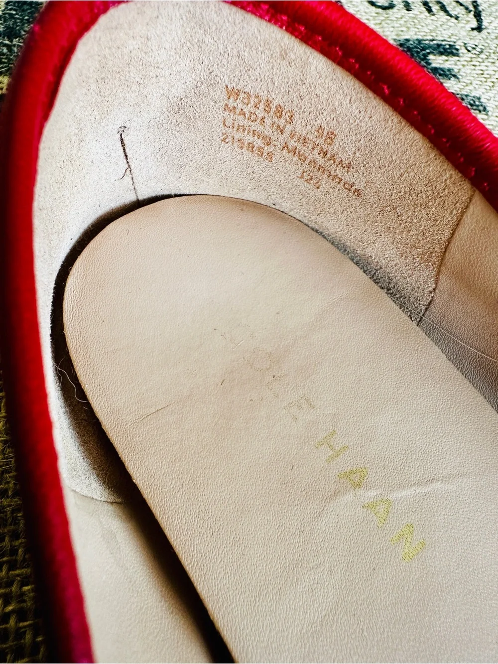 COLE HAAN Women’s Red Mary Jane LEATHER Ballet Flats